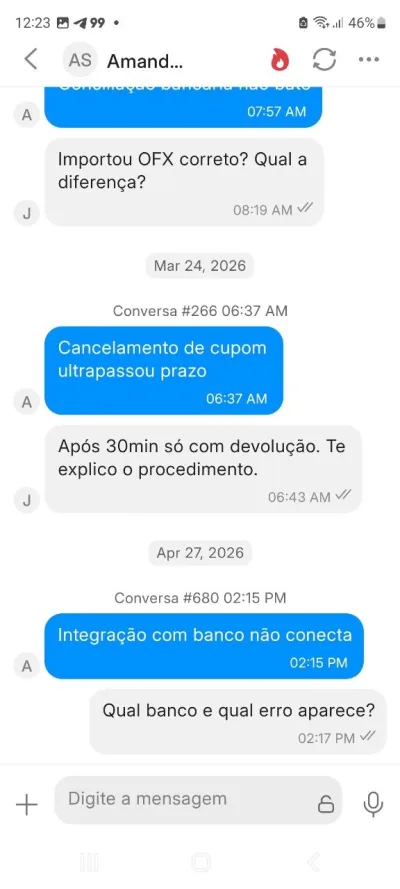 Conversa ativa em andamento